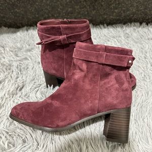 NWB Kate Spade Madelaine Cherrywood Suede Strap Zip Bootie Women Shoe 9.5B  $248